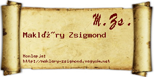 Makláry Zsigmond névjegykártya