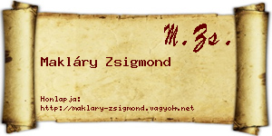 Makláry Zsigmond névjegykártya