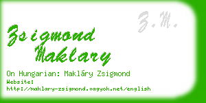 zsigmond maklary business card