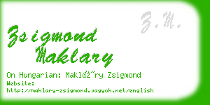 zsigmond maklary business card